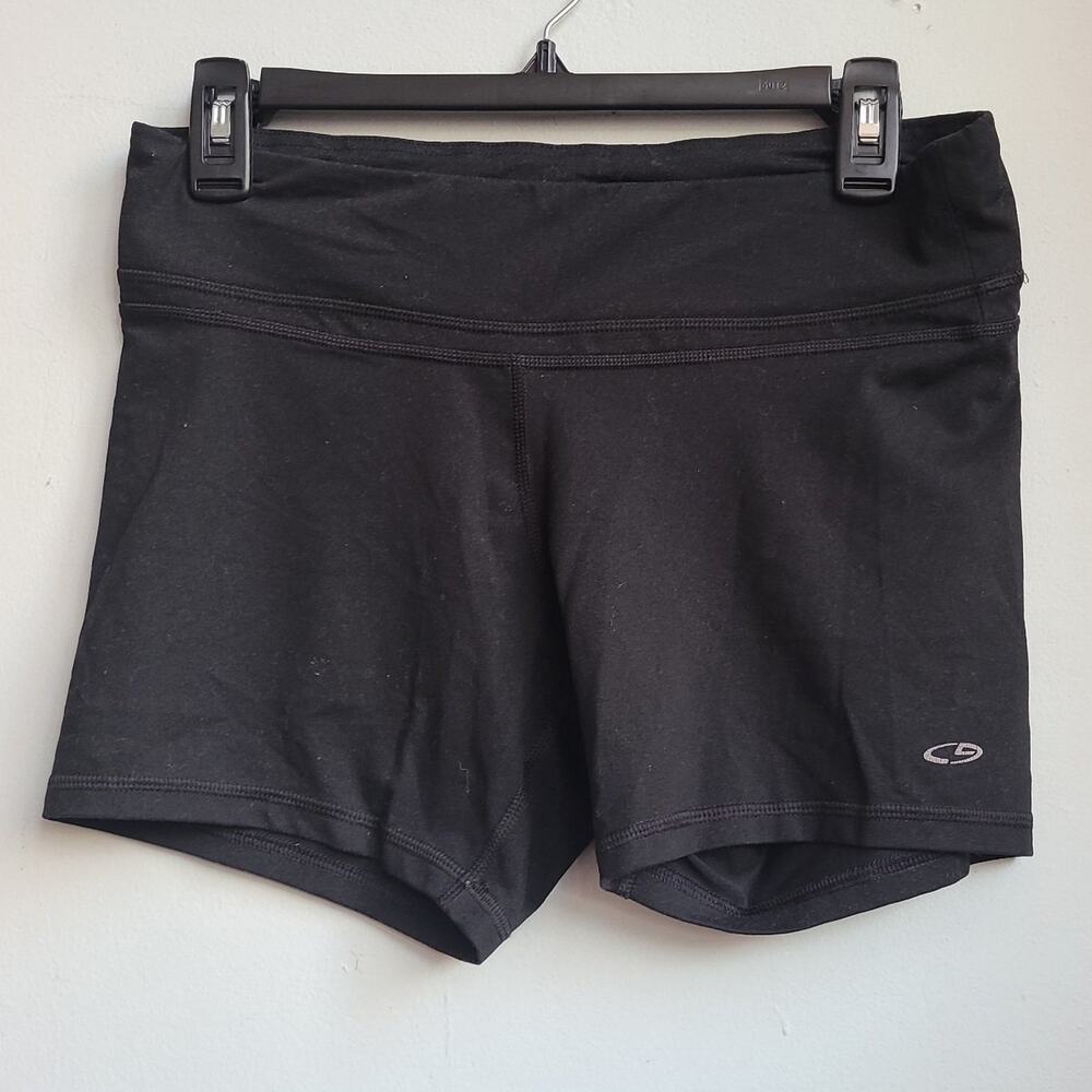 Women's large Champion cartwheel athletic workout shorts black cotton-feel